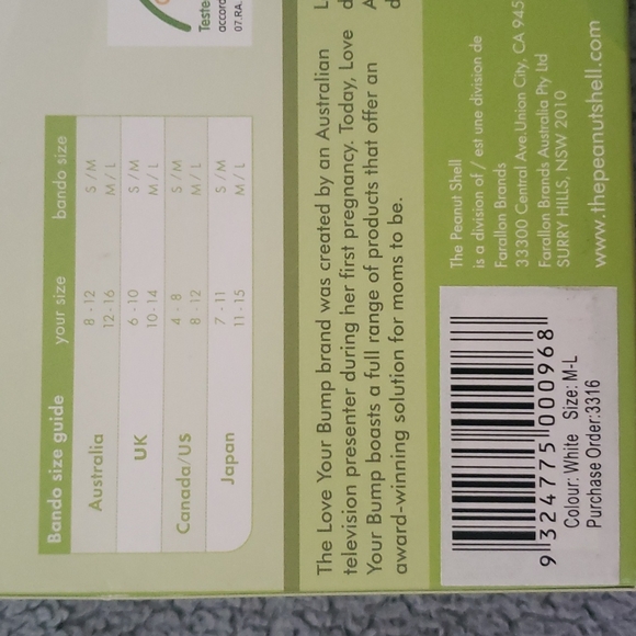 Love Your Bump Seamless Maternity Band Comfy Pregnancy White M L The Peanutshell - Picture 10 of 10